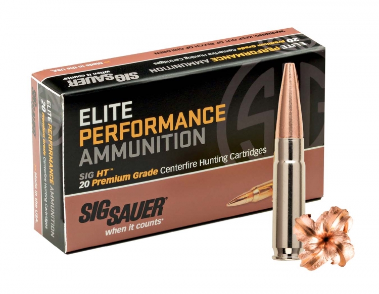 Munizioni SIG Sauer Elite Performance Munizioni da caccia SIG Sauer Elite Performance supersoniche con palla .300-AAC “Blackout” HT da 120 grani