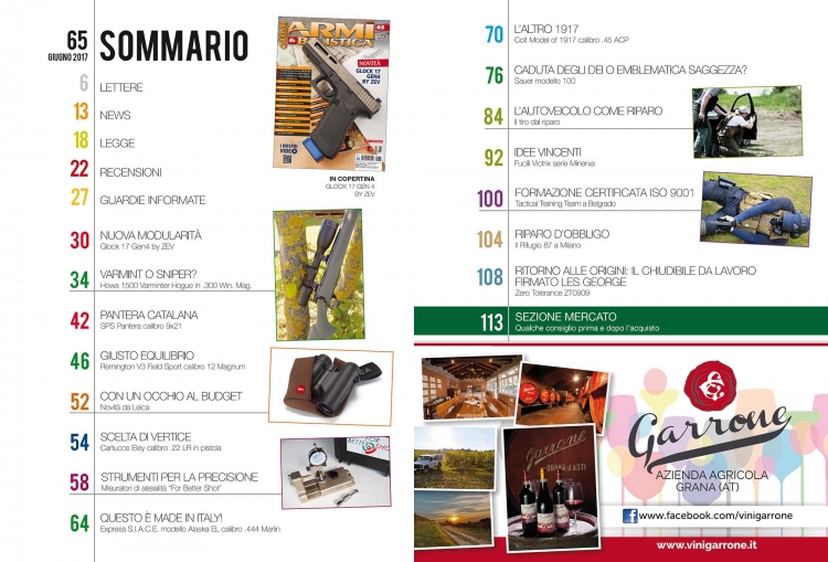 ARMI & BALISTICA numero 65 / giugno 2017 SOMMARIO