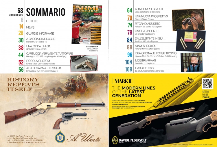ARMI & BALISTICA: in edicola il numero di settembre ARMI & BALISTICA numero 68 / settembre 2017 SOMMARIO