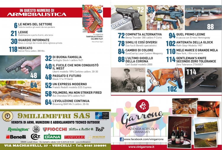 ARMI & BALISTICA: in edicola il numero di ottobre ARMI & BALISTICA numero 69 / Ottobre 2017 SOMMARIO