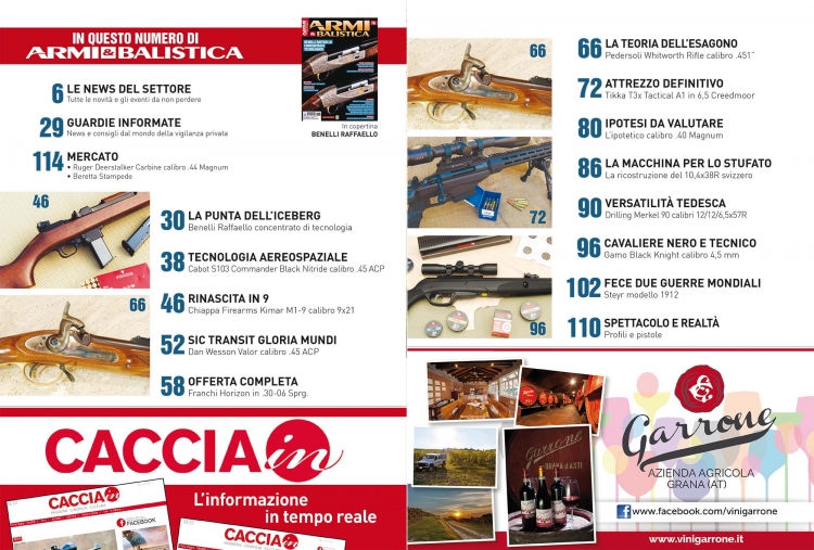 ARMI & BALISTICA: in edicola il numero di novembre ARMI & BALISTICA numero 70 / Novembre 2017 SOMMARIO