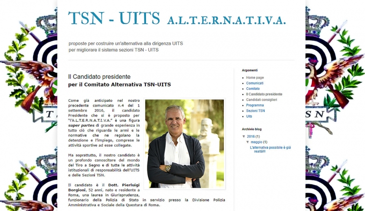 Pierluigi Borgioni candidato alla Presidenza U.I.T.S. La pagina di presentazione del candidato nel