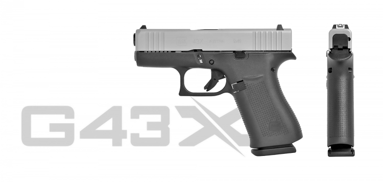 New Glock G43X and G48 slimline pistols with silver slides Glock G43X Slimline Silver slide