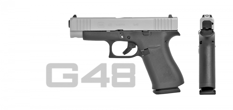 New Glock G43X and G48 slimline pistols with silver slides Glock G48 Slimline Silver slide
