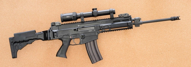 CZ and the Czech School of Gunmaking: the international days The CZ 805 BREN S1 semi-automatic carbine, seen from the right side