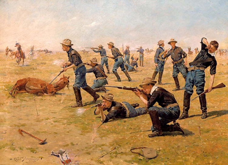 Springfield 1873 “Trapdoor” On the Skirmish Line (Charles Schreyvogel - 1900)