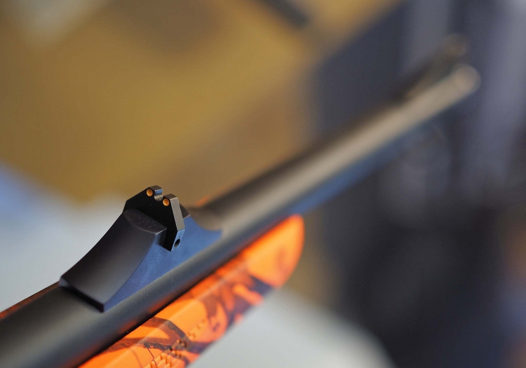 The rear sight of the Mauser M12 Trail rifle