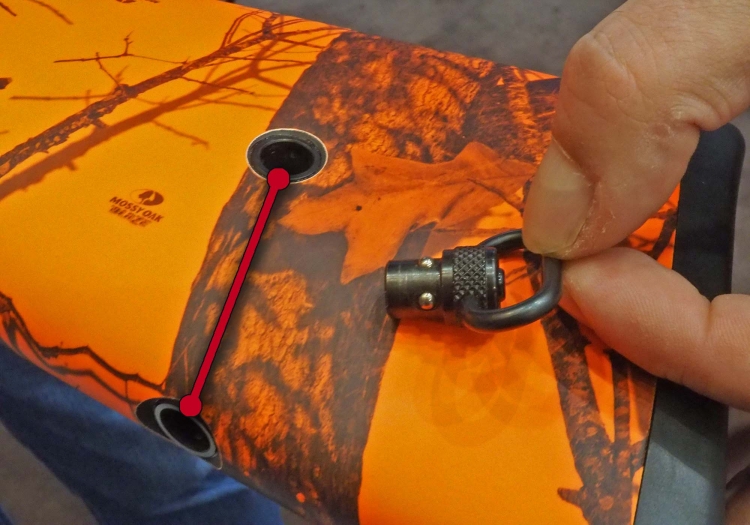 The sling swivel can be esaily moved in two different positions