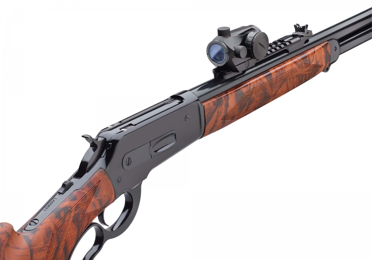 Fucili a leva Pedersoli 86-71 Boarbuster Red Dot e Stainless Steel Guide Master Il nuovo fucile a leva Pedersoli Boarbuster Red Dot 86-71 presenta un “punto rosso” Konus Pro Atomic 2.0 con riferimento regolabile su due colori e cinque livelli d'intensità