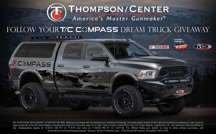 Thompson/Center Compass rifle now shipping in the United States To celebrate the shipping of the T/C Compass rifle, Thompson/Center Arms is launching the “Follow Your Compass Dream Truck Giveaway” sweepstakes!
