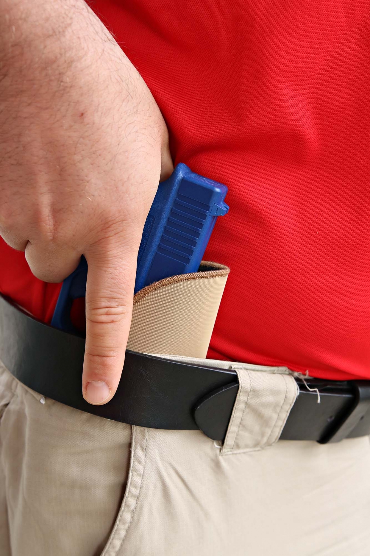 The BLACKHAWK! TecGrip IWB holster outer layer holds tightly to almost any material, keeping your firearm firmly holstered