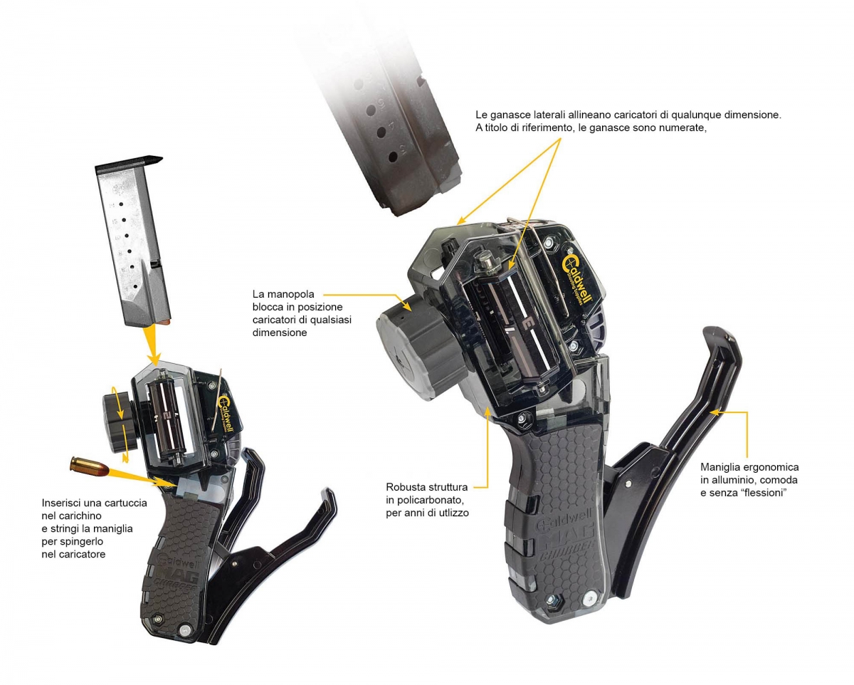 Caldwell Mag Charger Universal Pistol Loader: il carichino universale per pistole Le caratteristiche del carichino universale Caldwell per pistole