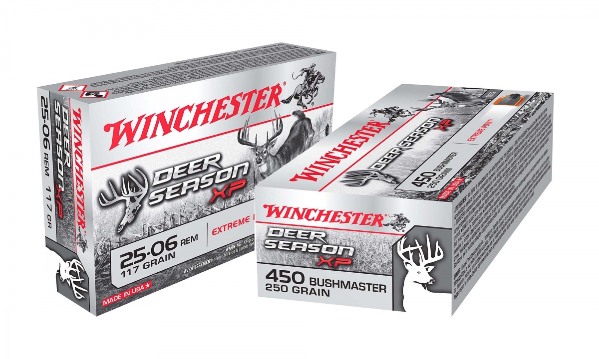 New Winchester Deer Season XP ammunition in .25-06 Remington and .450 Bushmaster The new Winchester Deer Season XP .25-06 Remington and .450 Bushmaster loads are available in 20-rounds boxes