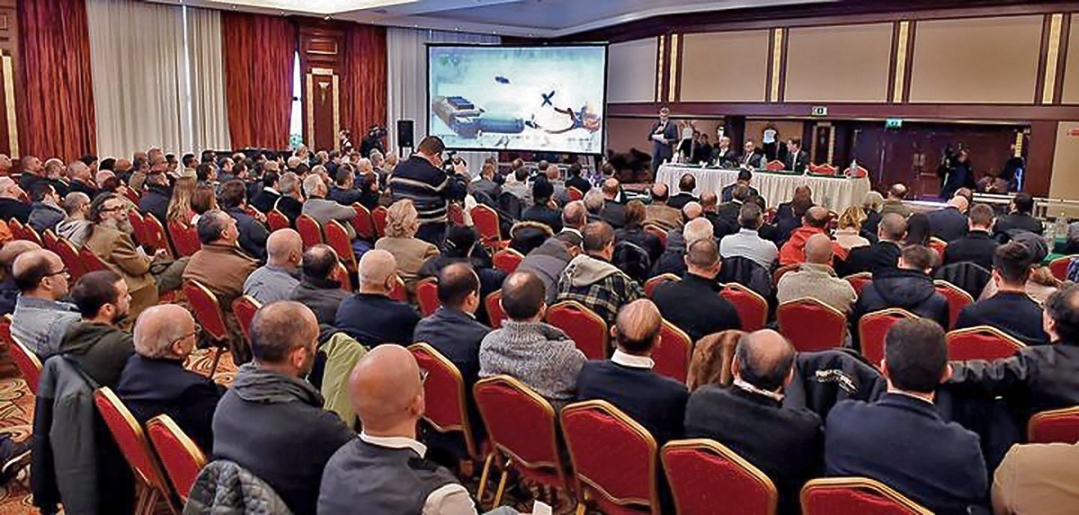 Firearms United: la conferenza a Malta La sala conferenze del Grand Hotel Excelsior di Malta, gremita per l'occasione