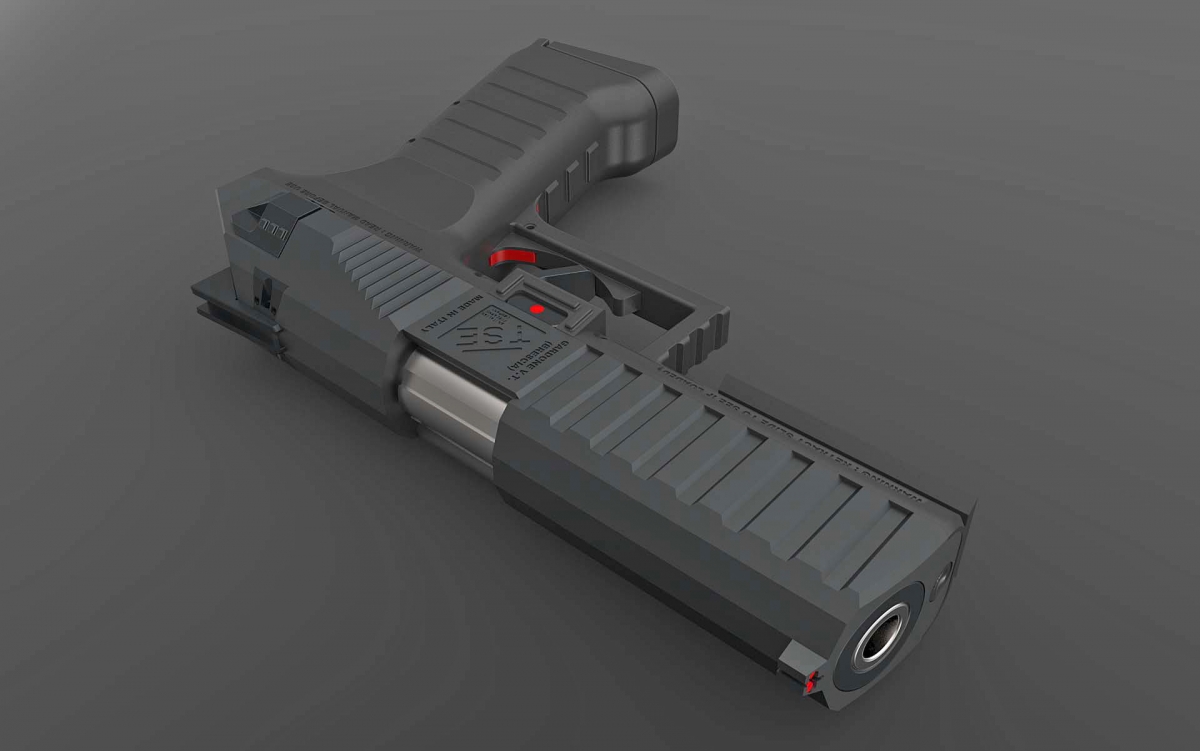 New projects from Tecnostudio Engineering The other pistol recently designed by Tecnostudio Engineering is more of a classic – from a certain point of view