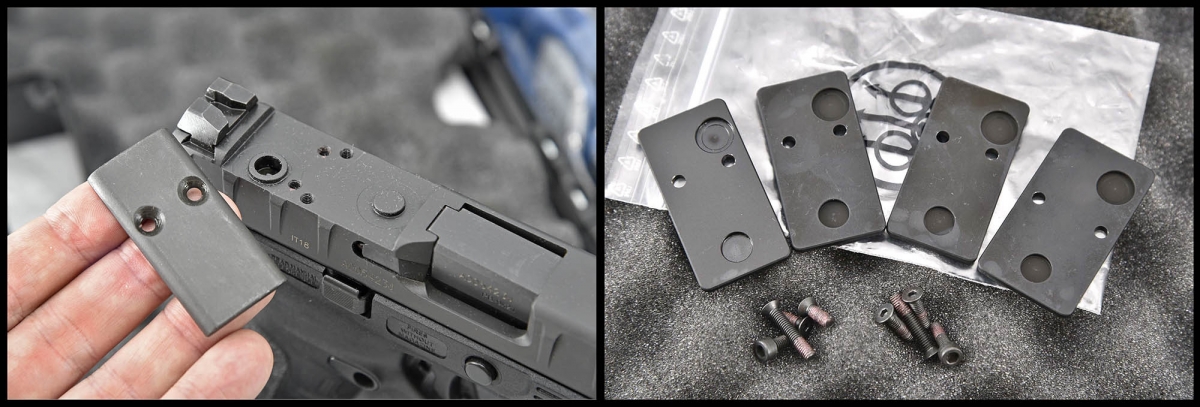 Beretta APX Combat optics-ready pistol A set of interchangable plates allow the use of five different micro-reflex sights on the Beretta APX Combat pistol