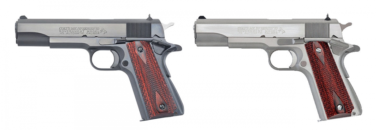 Colt 1911 Mark IV Series 70 La Colt 1911 Mark IV Series 70 è disponibile con finitura brunita o bianca