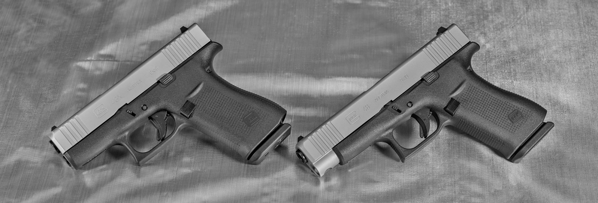 New Glock G43X and G48 slimline pistols with silver slides New Glock G43X and G48 slimline pistols with silver slides