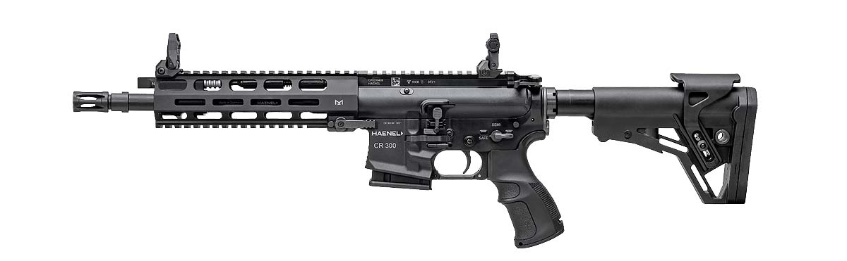 Haenel CR300 Black, il nuovo "pistolone" AR-15 da Paganini Haenel CR300 Black calibro .300 AAC Blackout – lato sinistro