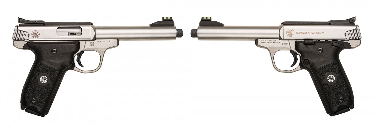 Smith & Wesson SW22 Victory Target Pistol The SW22 Victory model with the threaded barrel