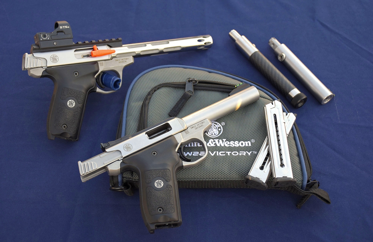 The SW22 Victory is a modular design .22 Long Rifle caliber target pistol suitable for multiple sport shooting applications, with some optional interchangeable barrels available from the after market