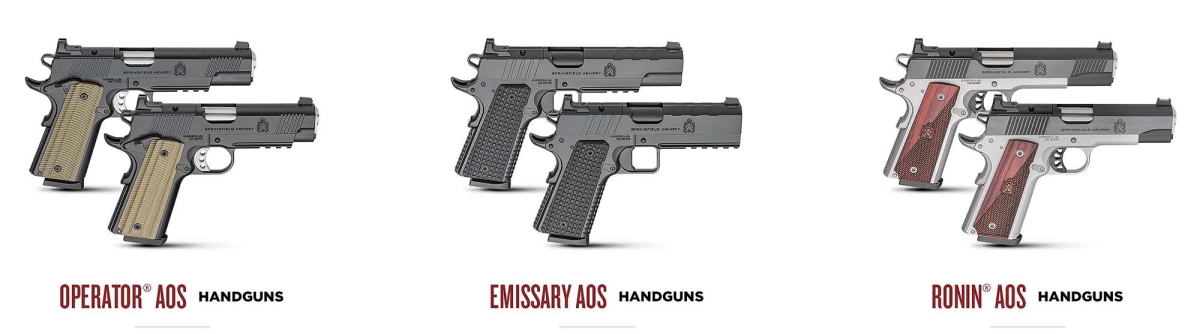 Springfield Armory AOS, la nuova generazione di 1911 optics-ready Le serie di 1911 di Springfield Armory che impiegheranno il sistema AOS: Operator, Emissary. e Ronin
