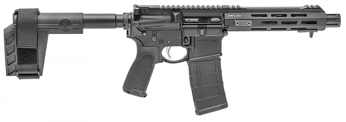 Springfield Armory SAINT AR-15 pistol The right side of the Springfield Armory SAINT AR-15 Pistol