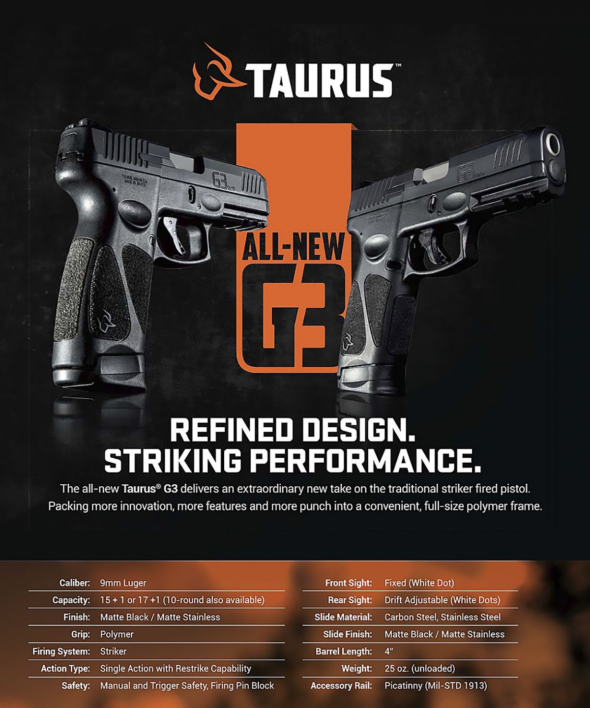 Taurus G3 in 9mm: una pistola striker-fired polimerica... rielaborata Taurus G3 in 9mm: una pistola striker-fired polimerica... rielaborata