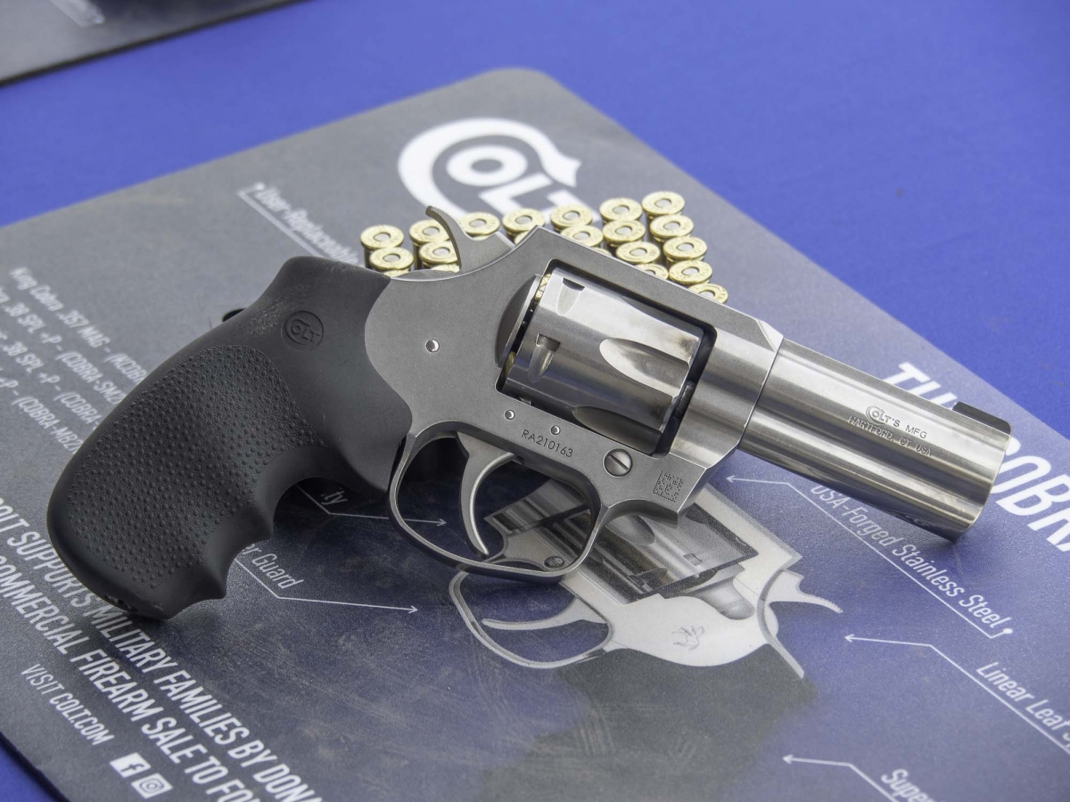 Colt's new King Cobra .357 Magnum revolver The Colt King Cobra revolver at the Industry Day in Las Vegas field range