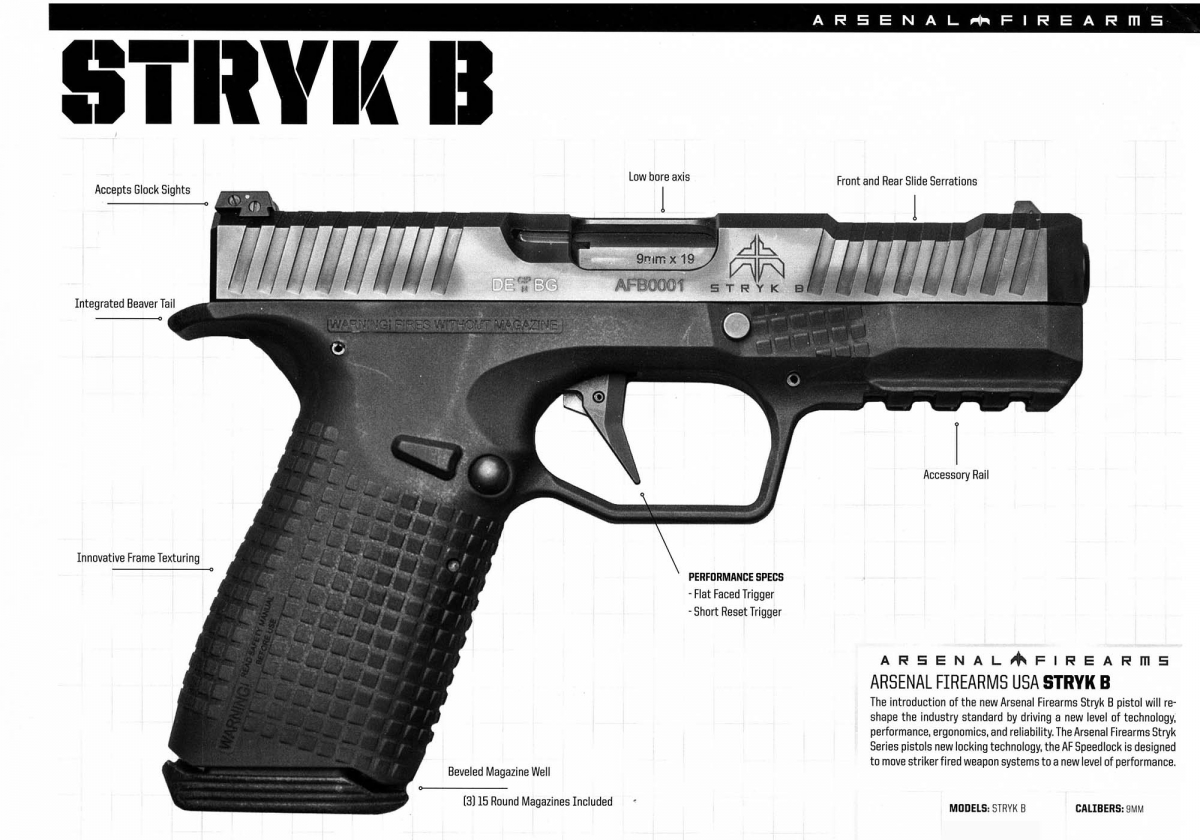 Arsenal Firearms Stryk B pistol Arsenal Firearms Stryk B flyer