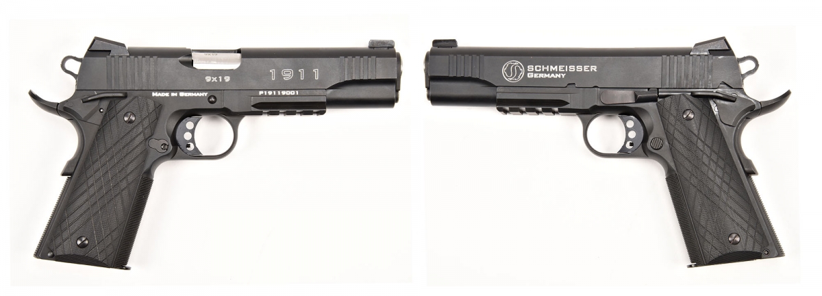 VIDEO: Schmeisser 1911 Pistol in 9mm caliber Side views of the Schmeisser 1911 Pistol in 9mm caliber
