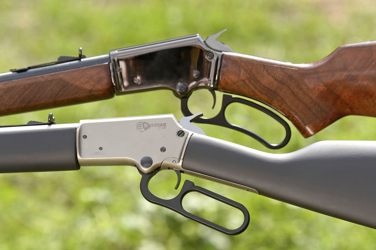 Pistol grip stock for the Deluxe rifle; straight grip for the Kodiak Cub rifle