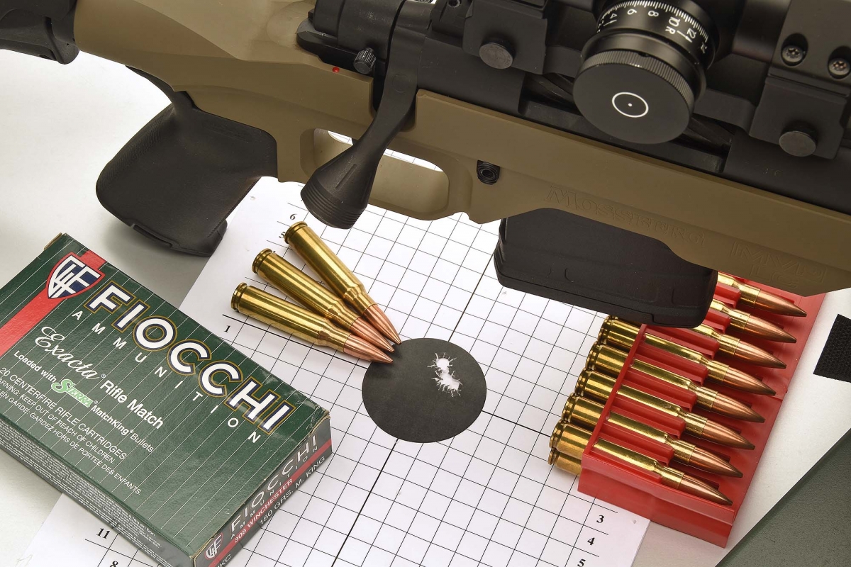 3 shots group at 100 meters, rifle on rest, with Fiocchi Exacta Rifle Match 180 grs ammunition