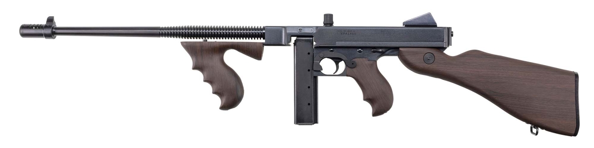 Auto-Ordnance Thompson T5P: the lightweight Tommy Gun Auto-Ordnance Thompson T5P .45 ACP semi-automatic rifle – left side