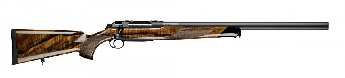 Sauer S404 Silence bolt-action hunting rifle with integral sound suppressor Sauer S404 Silence bolt-action hunting rifle with integral sound suppressor
