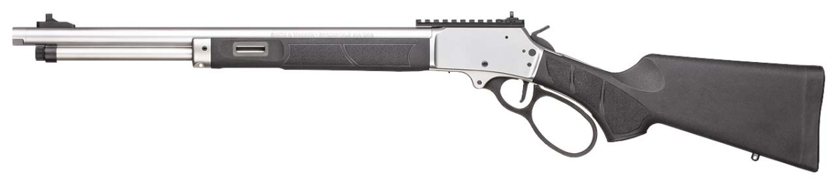 Smith & Wesson Model 1854 lever-action rifles, now in .45 Colt Smith & Wesson Model 1854 .45 Colt lever-action rifle – left side, stainless model