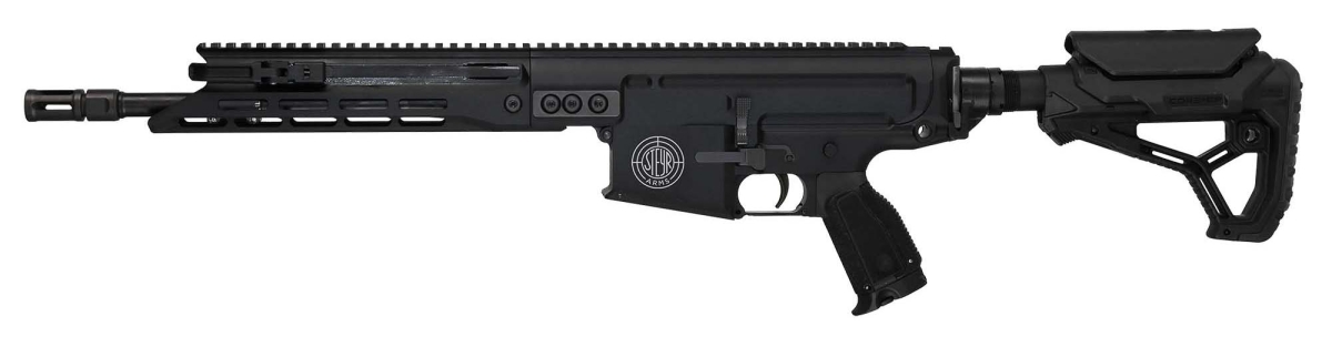 Steyr Arms DMR piston-driven precision rifle Steyr Arms DMR 7.62x51mm NATO semi-automatic rifle – left side