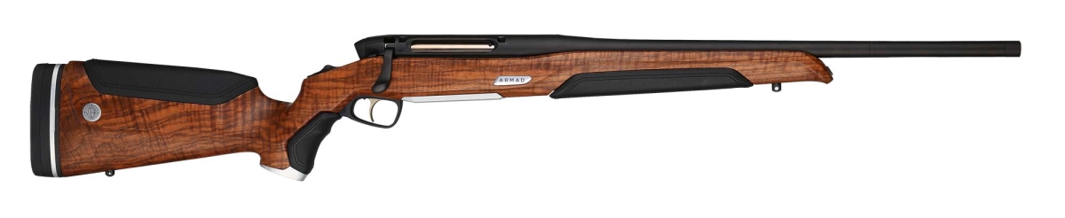 Steyr Monobloc ARMAD: a new hunting rifle... built like a tank! Steyr Monobloc ARMAD .270 Winchester bolt-action rifle – right side, with wooden stock
