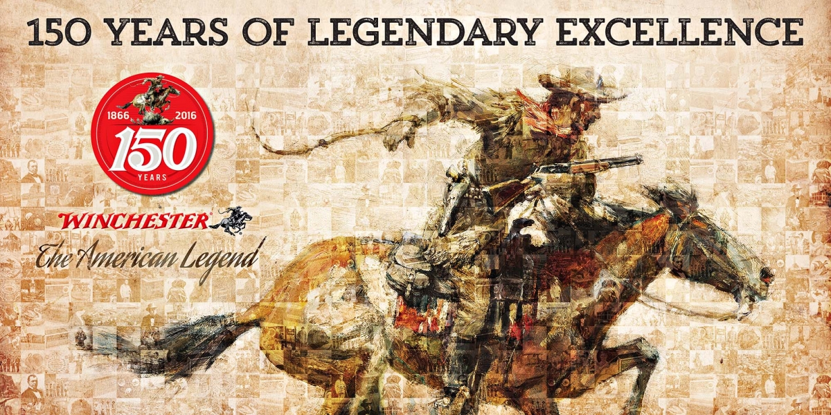 The commemorative banner created for the Winchester 150th anniversary