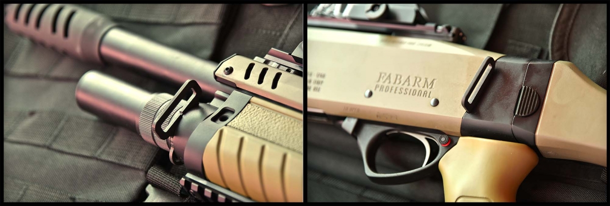 Fabarm STF/12: the all-Italian modular Combat Shotgun On the left side of the gun there are two square loops for the tactical carry sling
