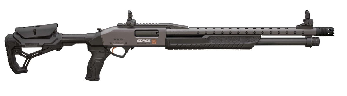 Fabarm SDASS PRO Stage 2: il "pompa" tattico modernizzato Fucile a pompa FABARM SDASS Pro Telescopic Stage 2 calibro 12 – lato destro (calcio esteso)