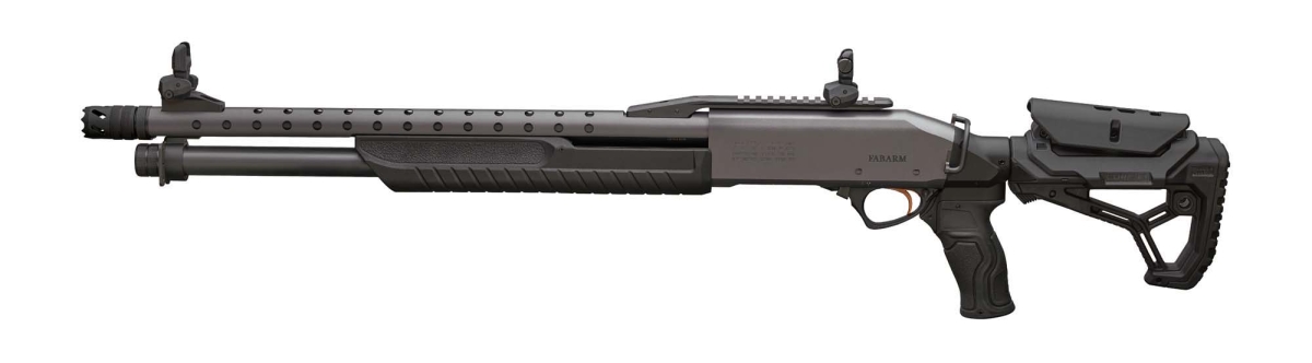 Fabarm SDASS PRO Stage 2: il "pompa" tattico modernizzato Fucile a pompa FABARM SDASS Pro Telescopic Stage 2 calibro 12 – lato sinistro (calcio collassato)