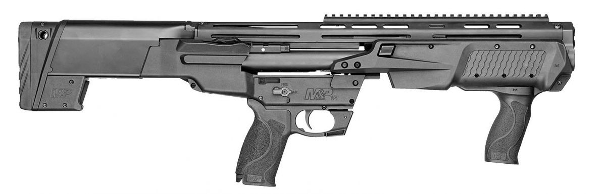 Smith & Wesson M&P 12 pump-action shotgun Smith & Wesson M&P 12 pump-action shotgun – right side