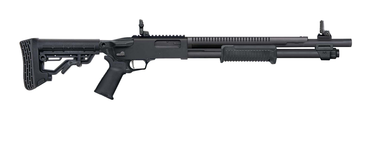 Mossberg 590R and 590RM pump-action shotguns with rotary safety Mossberg 590R 12-gauge pump-action shotgun