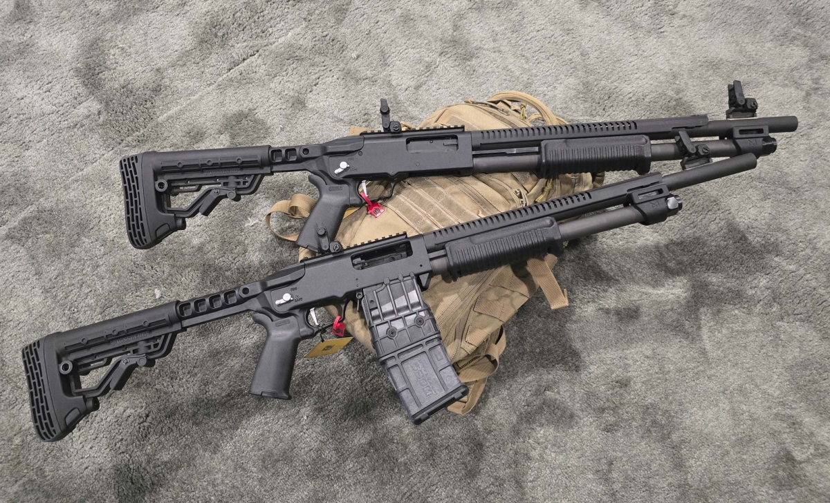 Mossberg 590R and 590RM pump-action shotguns with rotary safety Mossberg 590R and 590RM pump-action shotguns with rotary safety