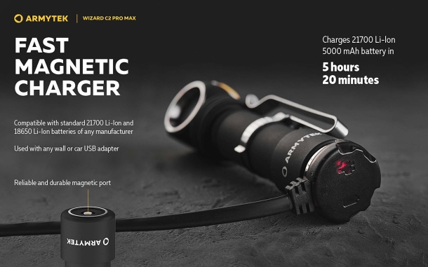 Armytek Wizard C2 Pro Max Magnet USB flashlight Armytek Wizard C2 Pro Max Magnet USB flashlight