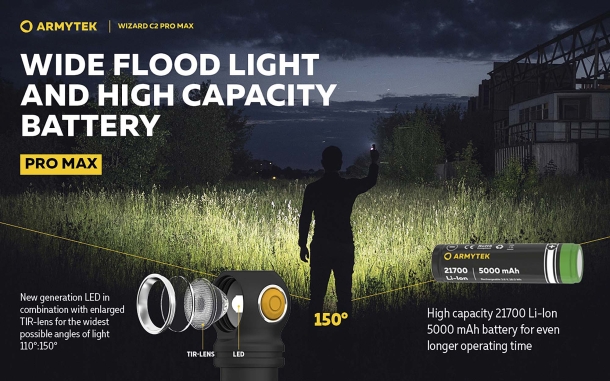 Armytek Wizard C2 Pro Max Magnet USB flashlight Armytek Wizard C2 Pro Max Magnet USB flashlight