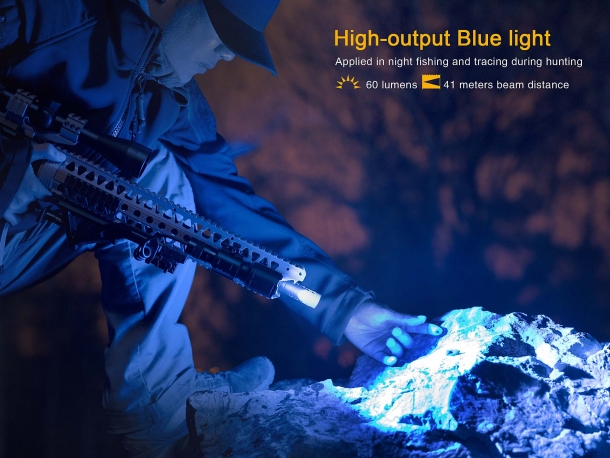 Fenix TK25 R&B: a new 1000-lumen tactical flashlight ...and down to a low-intensity, low-visibility blue light output