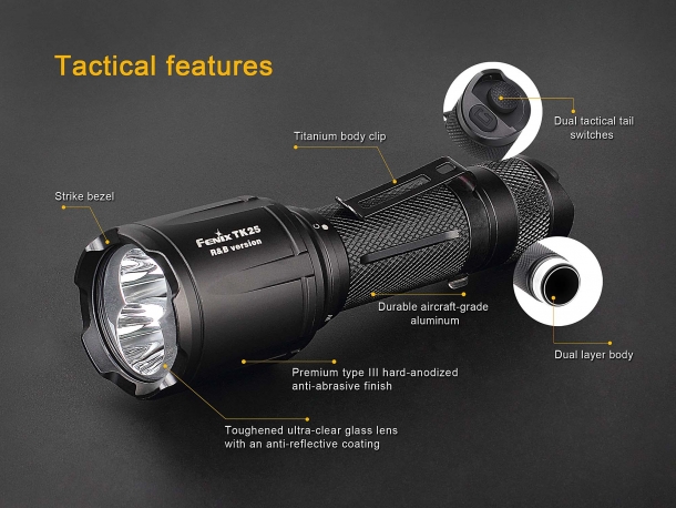 Fenix TK25 R&B: a new 1000-lumen tactical flashlight The tactical features of the Fenix TK25 R&B