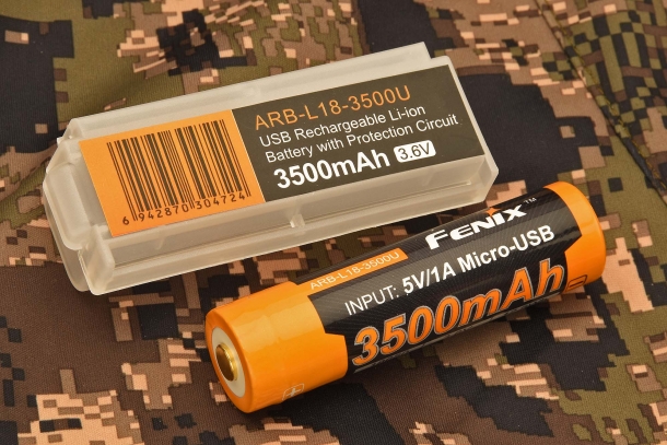 The Fenix TK25 R&B is powered by a single Fenix battery ARB-L18-3500U